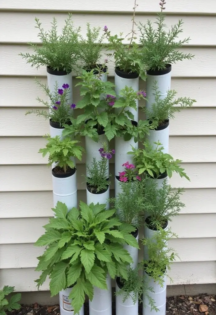 30 Small Patio Garden Ideas That Bring Big Style 9 30 Small Patio Garden Ideas That Bring Big Style - 9. Vertical PVC Planters