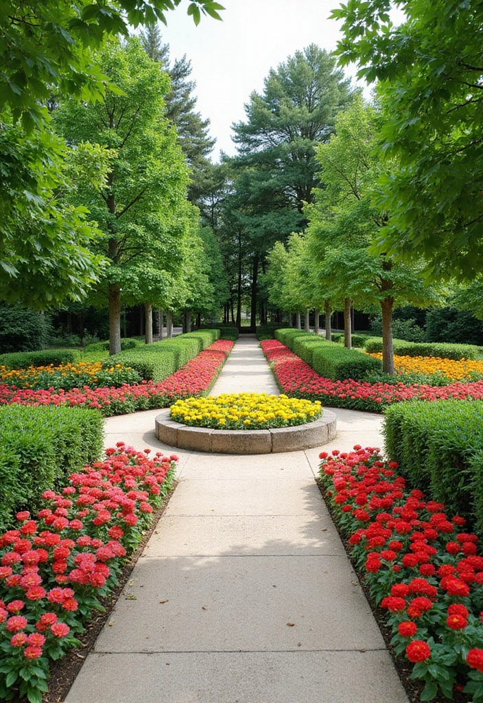 30 Square Garden Design Ideas That Are Symmetrical and Stunning 1 30 Square Garden Design Ideas That Are Symmetrical and Stunning - 1. Balanced Flower Beds