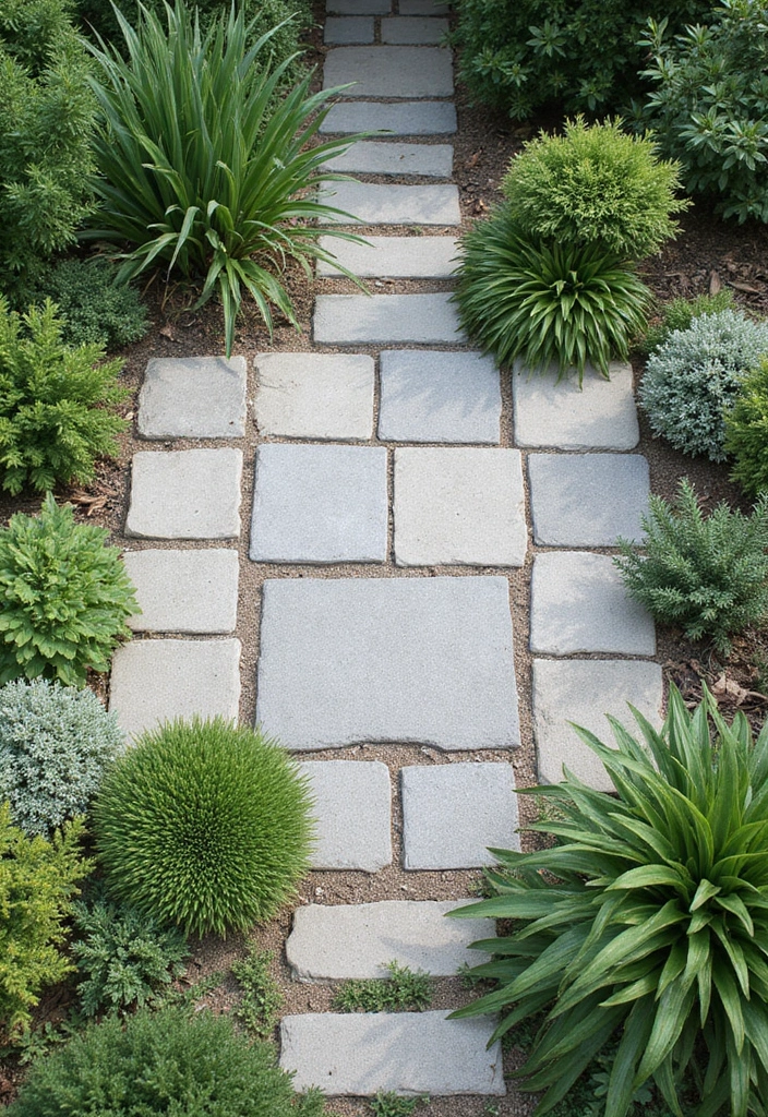 30 Square Garden Design Ideas That Are Symmetrical and Stunning 2 30 Square Garden Design Ideas That Are Symmetrical and Stunning - 2. Geometric Paving Stones