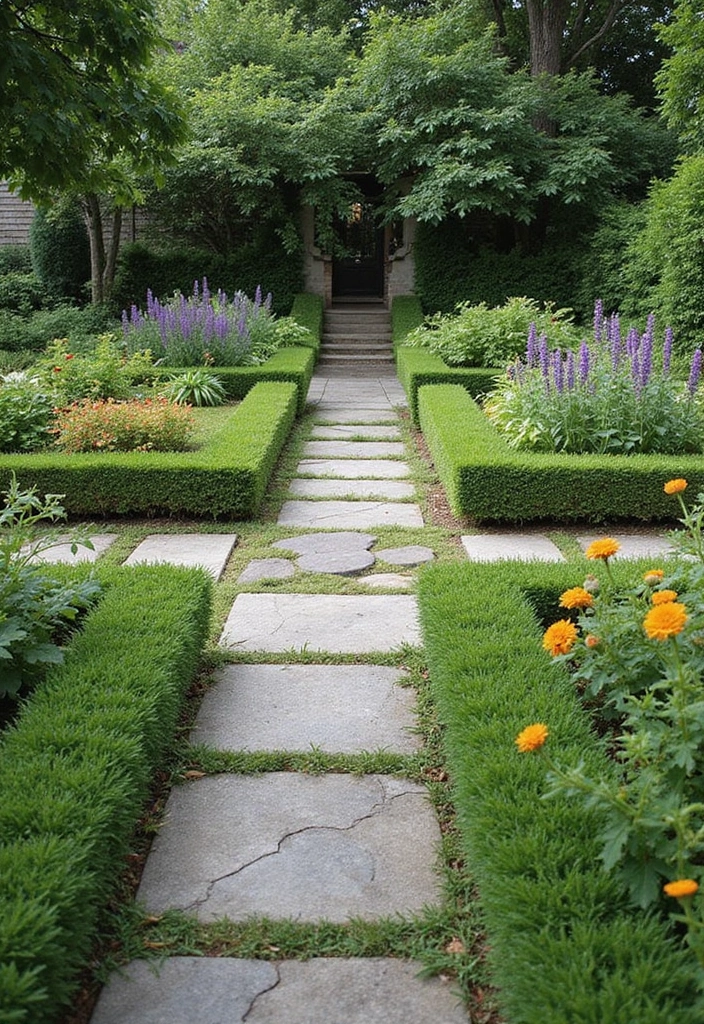 30 Square Garden Design Ideas That Are Symmetrical and Stunning 20 30 Square Garden Design Ideas That Are Symmetrical and Stunning - 20. Natural Stone Pathways