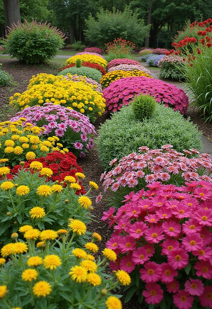 30 Square Garden Design Ideas That Are Symmetrical and Stunning 23 30 Square Garden Design Ideas That Are Symmetrical and Stunning - 23. Colorful Plant Groupings