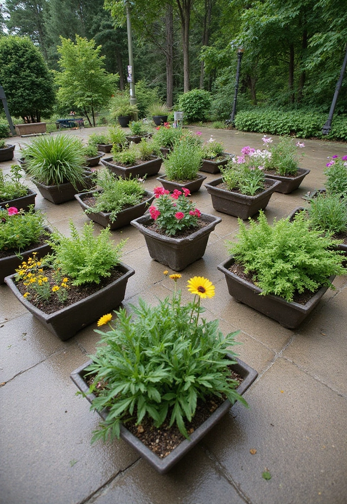 30 Square Garden Design Ideas That Are Symmetrical and Stunning 29 30 Square Garden Design Ideas That Are Symmetrical and Stunning - 29. Artistic Planters