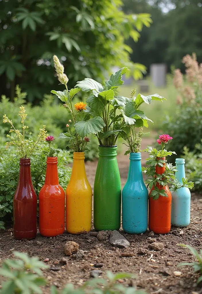 30 Stunning Garden Design Ideas You’ll Want to Copy Right Away 6 30 Stunning Garden Design Ideas You’ll Want to Copy Right Away - 6. Upcycled Bottle Gardens