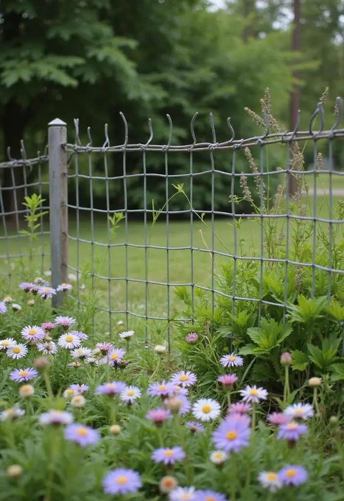 30 Stylish Garden Fence Ideas That Add Privacy and Charm 15 30 Stylish Garden Fence Ideas That Add Privacy and Charm - 15. Simple Wire Fences