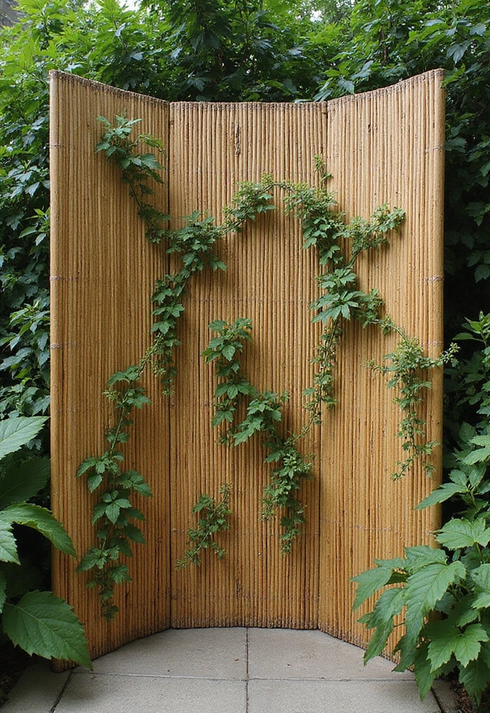 30 Stylish Garden Fence Ideas That Add Privacy and Charm 27 30 Stylish Garden Fence Ideas That Add Privacy and Charm - 27. Flexible Bamboo Screens