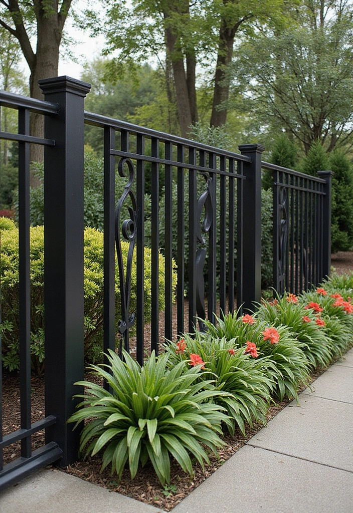 30 Stylish Garden Fence Ideas That Add Privacy and Charm 3 30 Stylish Garden Fence Ideas That Add Privacy and Charm - 3. Chic Metal Fences