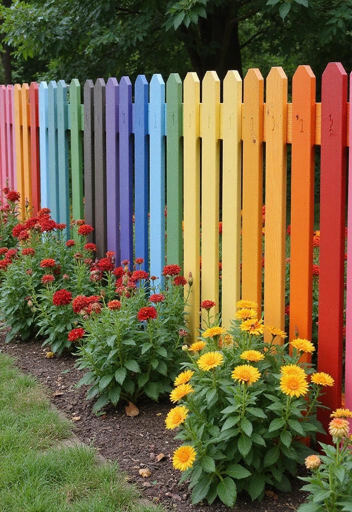 30 Stylish Garden Fence Ideas That Add Privacy and Charm 8 30 Stylish Garden Fence Ideas That Add Privacy and Charm - 8. Colorful Palisade Fencing