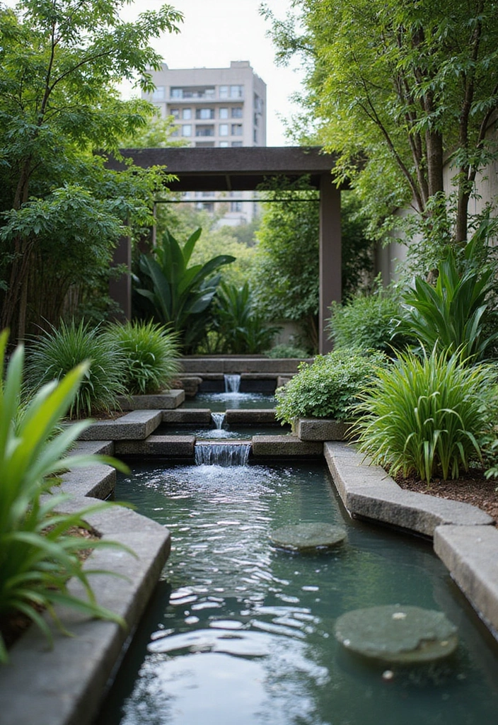 30 Terrace Garden Ideas That Redefine Outdoor Living 16 30 Terrace Garden Ideas That Redefine Outdoor Living - 16. Water Features: Calm in the City