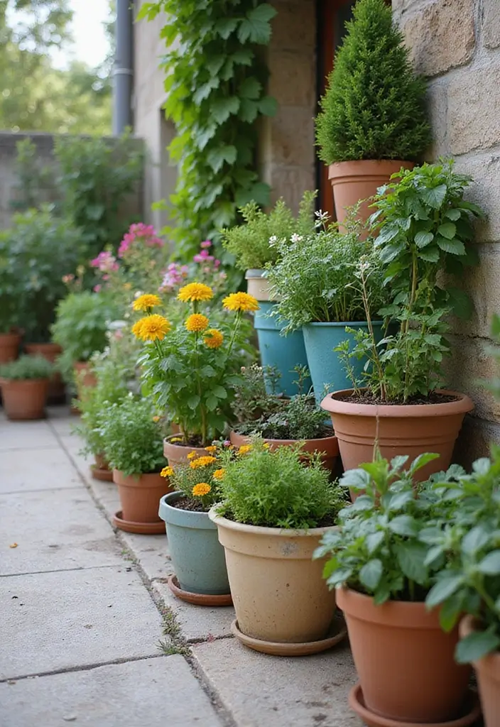 30 Terrace Garden Ideas That Redefine Outdoor Living 2 30 Terrace Garden Ideas That Redefine Outdoor Living - 2. Container Gardening: Flexibility and Fun
