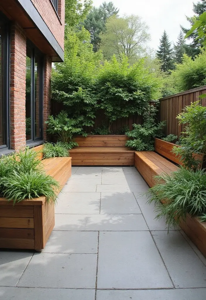 30 Terrace Garden Ideas That Redefine Outdoor Living 23 30 Terrace Garden Ideas That Redefine Outdoor Living - 23. Integrated Seating: Livable Space Design