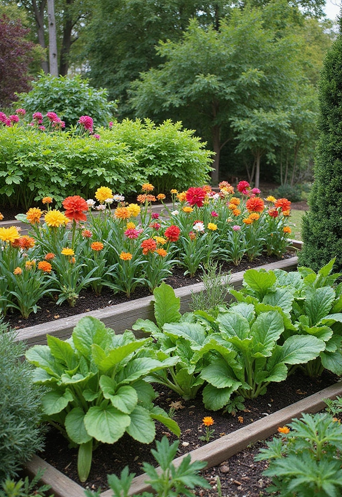 30 Tiered Garden Ideas That Add Layers of Beauty 17 30 Tiered Garden Ideas That Add Layers of Beauty - 17. Tiered Vegetable and Flower Combination