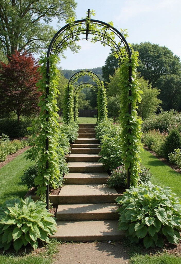 30 Tiered Garden Ideas That Add Layers of Beauty 27 30 Tiered Garden Ideas That Add Layers of Beauty - 27. Use of Trellises in Tiered Gardens