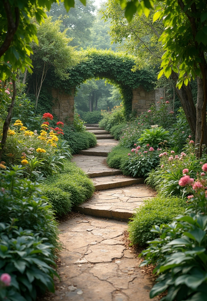 30 Tiered Garden Ideas That Add Layers of Beauty 30 30 Tiered Garden Ideas That Add Layers of Beauty - 30. Connecting Pathways Between Tiers