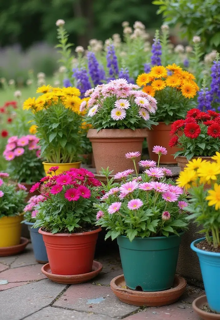 30 Tiny Garden Design Ideas That Look Surprisingly Spacious 19 30 Tiny Garden Design Ideas That Look Surprisingly Spacious - 19. Colorful Pots and Containers