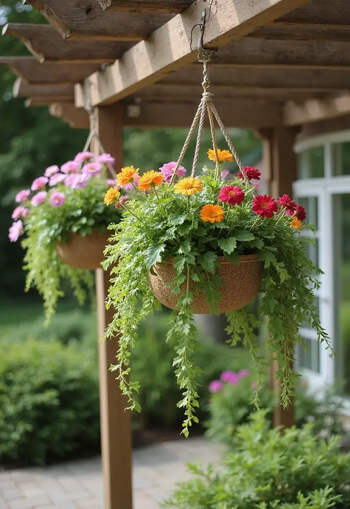 30 Tiny Garden Design Ideas That Look Surprisingly Spacious 8 30 Tiny Garden Design Ideas That Look Surprisingly Spacious - 8. Hanging Baskets