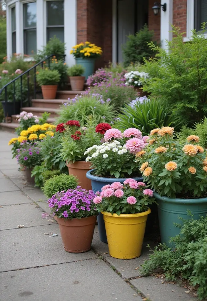 30 Victorian Front Garden Ideas Full of Elegance and Charm 10 30 Victorian Front Garden Ideas Full of Elegance and Charm - 10. Colorful Container Gardens