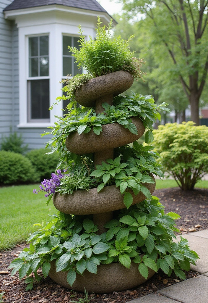 30 Victorian Front Garden Ideas Full of Elegance and Charm 16 30 Victorian Front Garden Ideas Full of Elegance and Charm - 16. Herb Spiral Garden