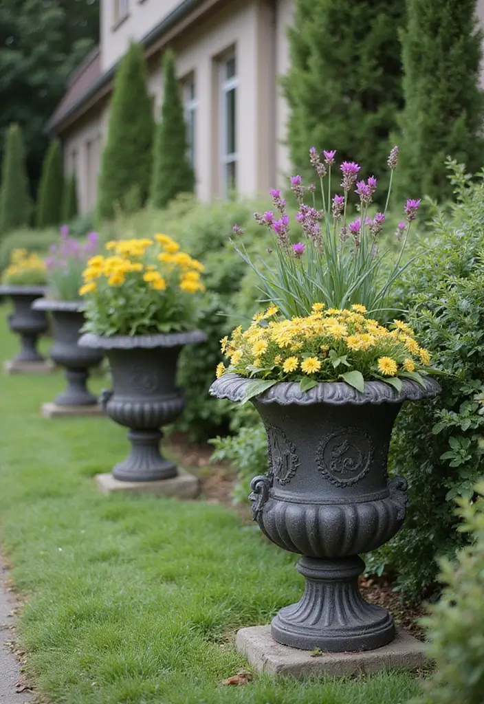 30 Victorian Front Garden Ideas Full of Elegance and Charm 17 30 Victorian Front Garden Ideas Full of Elegance and Charm - 17. Victorian-Style Planters