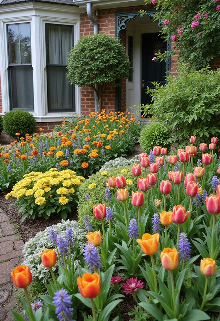 30 Victorian Front Garden Ideas Full of Elegance and Charm 2 30 Victorian Front Garden Ideas Full of Elegance and Charm - 2. Lush Flower Beds