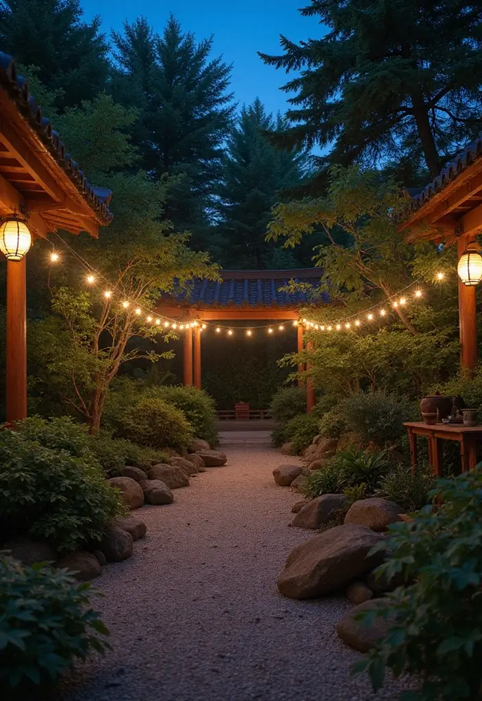 30 Zen Garden Ideas That Bring Peace and Serenity 23 30 Zen Garden Ideas That Bring Peace and Serenity - 23. Tranquil Lighting