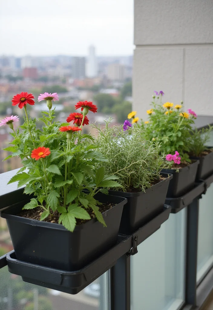 10 Balcony Planter Ideas for Small Space Growing - 6. Rail Planters