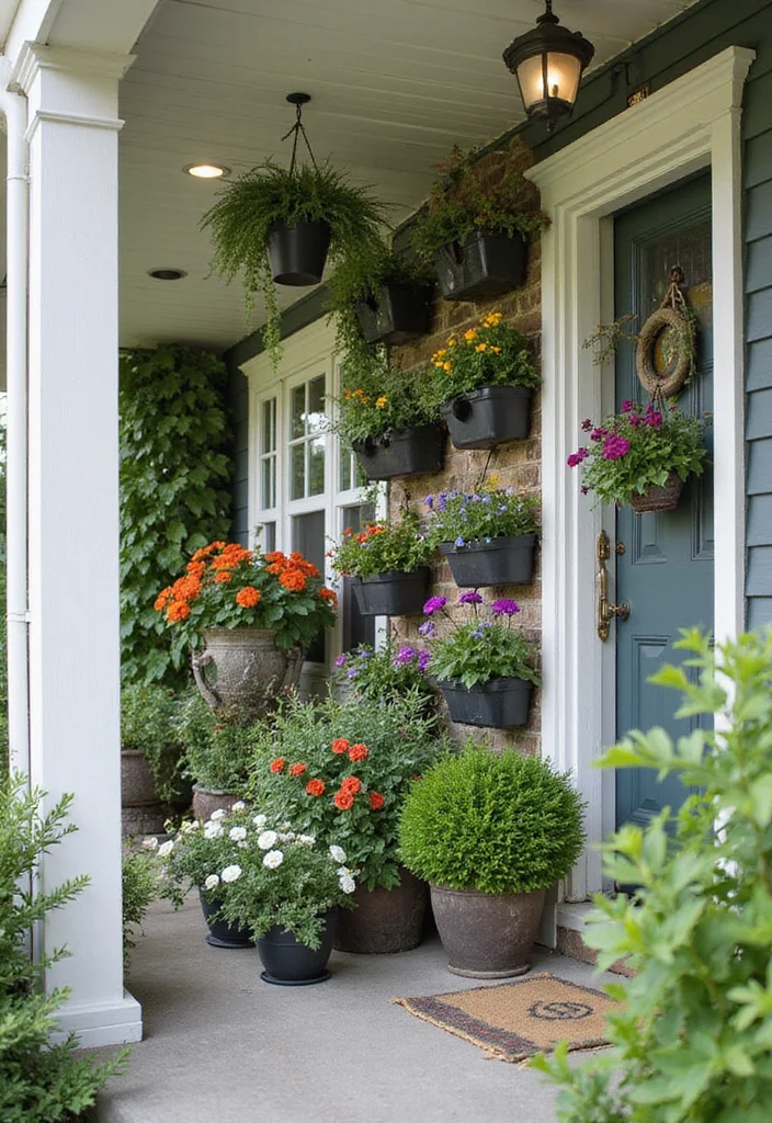 10 Front Porch Landscape Ideas to Refresh Your Entryway - 4. Vertical Gardening Solutions