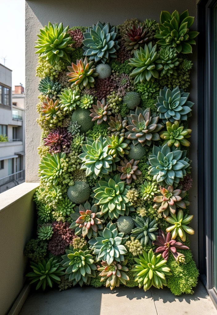 10 Outdoor Wall Planter Ideas for Vertical Greenery - 10. Vertical Succulent Wall