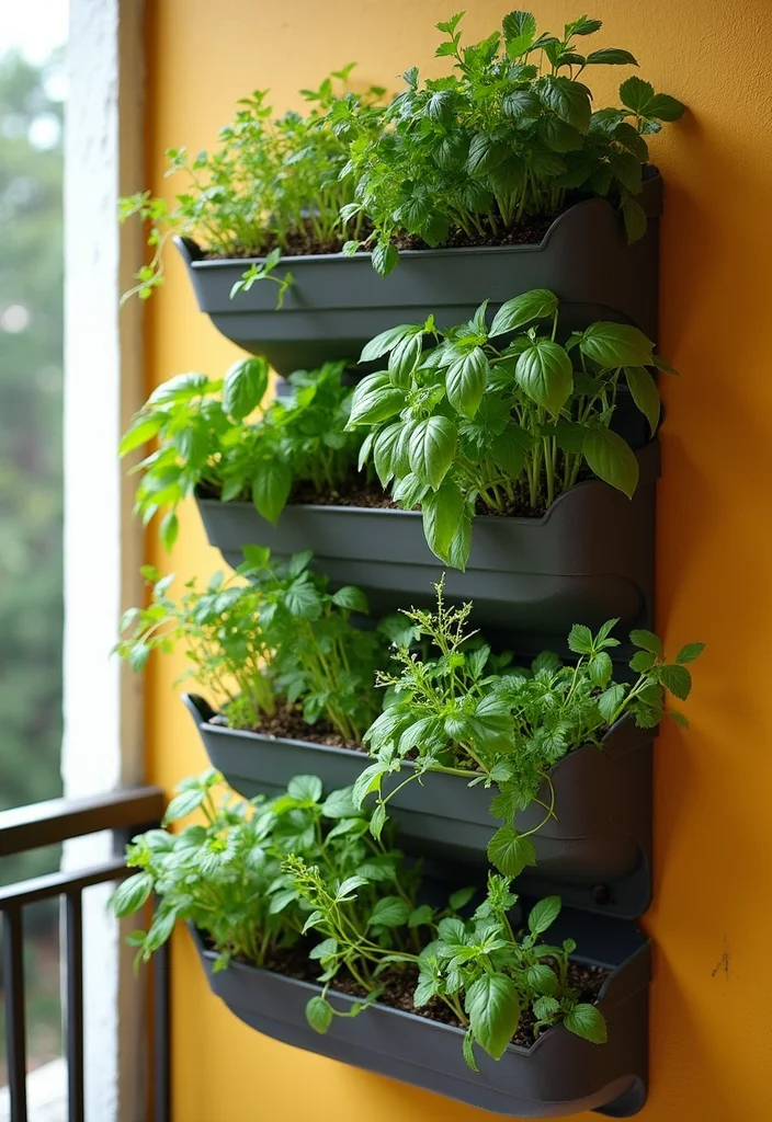 10 Outdoor Wall Planter Ideas for Vertical Greenery - 6. Vertical Herb Garden System