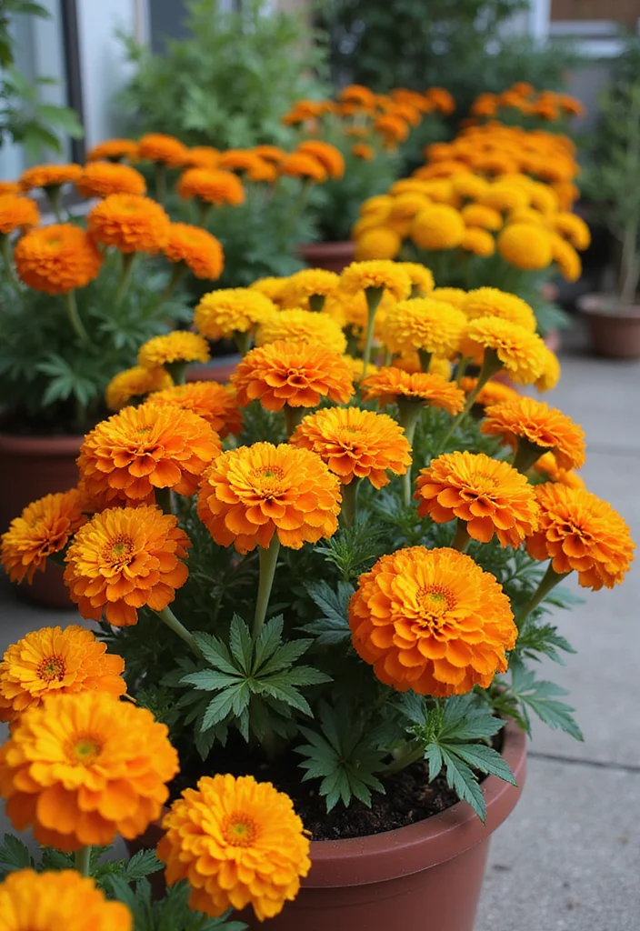10 Patio Flowers Ideas for Bright Seasonal Color - 2. Marigolds: Bright and Bold