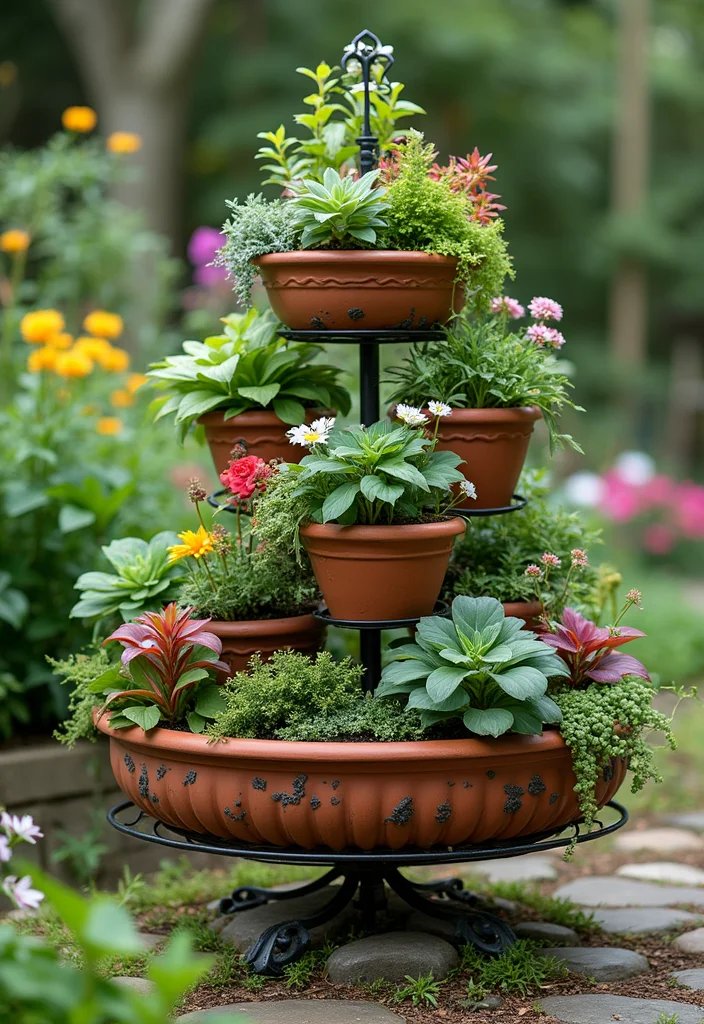 10 Planter Ideas to Add Color and Shape to Any Space 23 10 Planter Ideas to Add Color and Shape to Any Space 3. Tiered Planter Stand