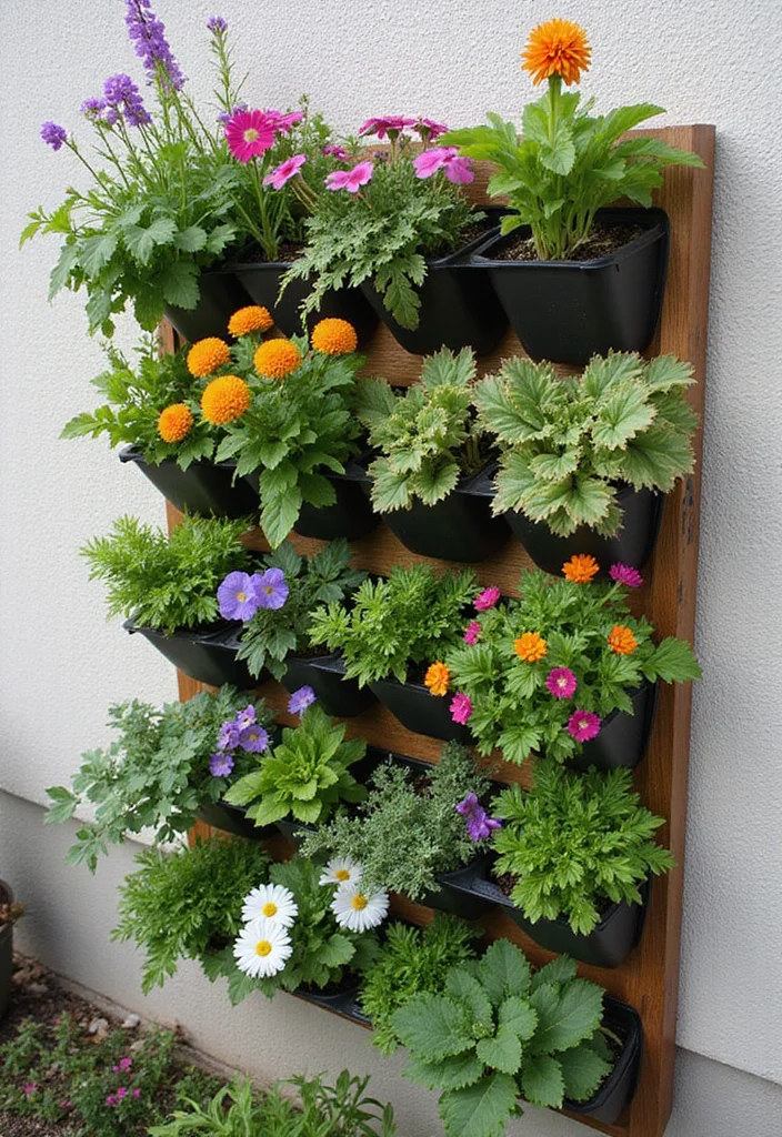 10 Raised Flower Beds Ideas for Height and Structure - 2. Vertical Planters for Small Spaces