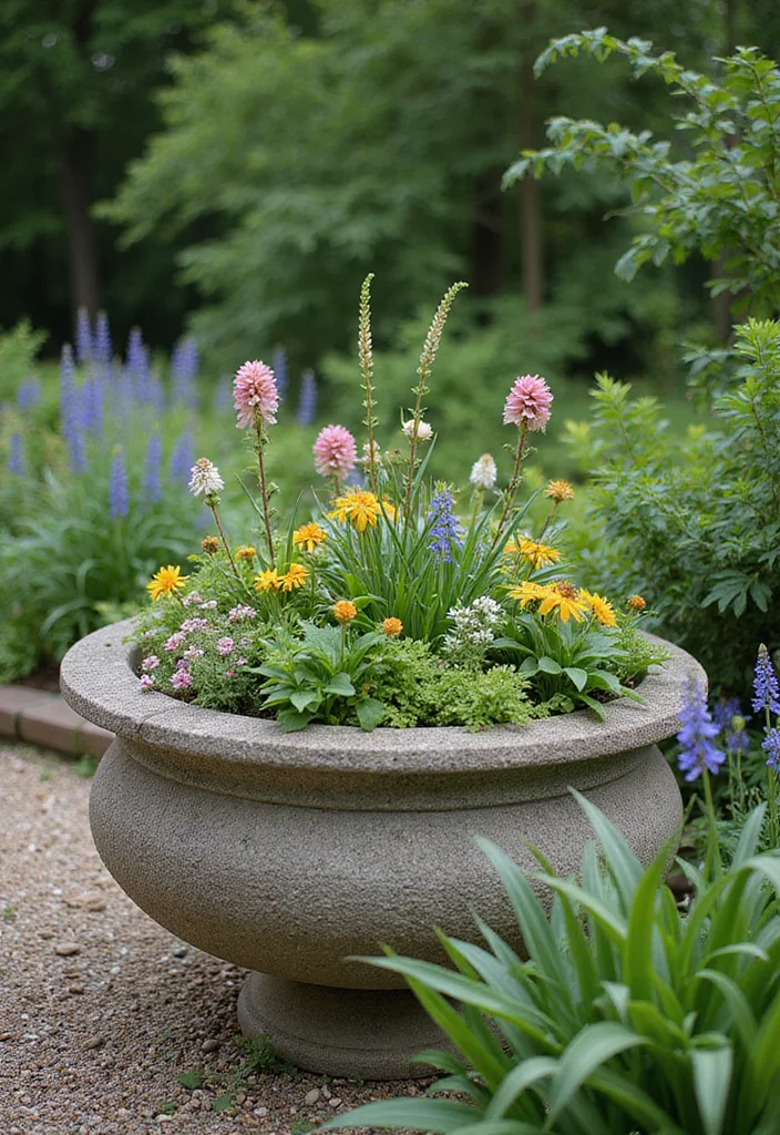 10 Raised Flower Beds Ideas for Height and Structure - 7. Stone-Crafted Raised Beds for Durability