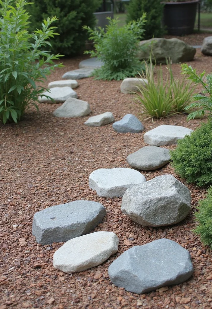 10 Rock and Mulch Landscaping Ideas for Easy Low Care Style - 10. Repurposed Rocks and Mulch