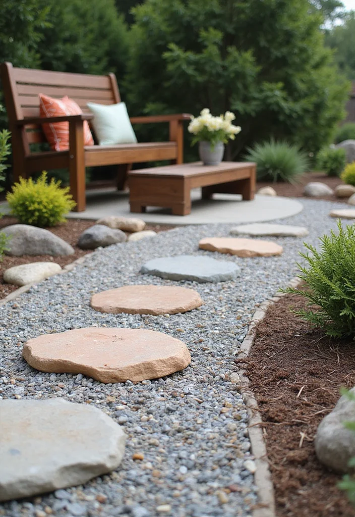 10 Rock and Mulch Landscaping Ideas for Easy Low Care Style - 9. Decorative Gravel Areas