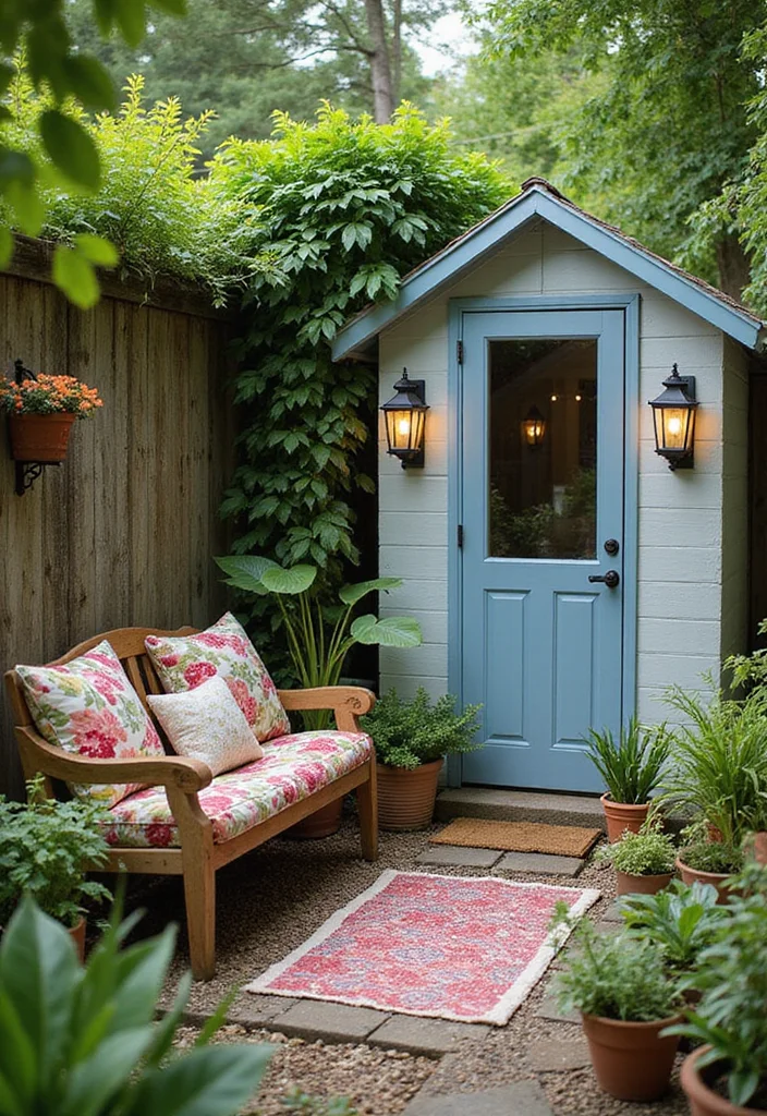 10 Shed Landscaping Ideas to Blend Storage Into the Yard - 3. Cozy Seating Area