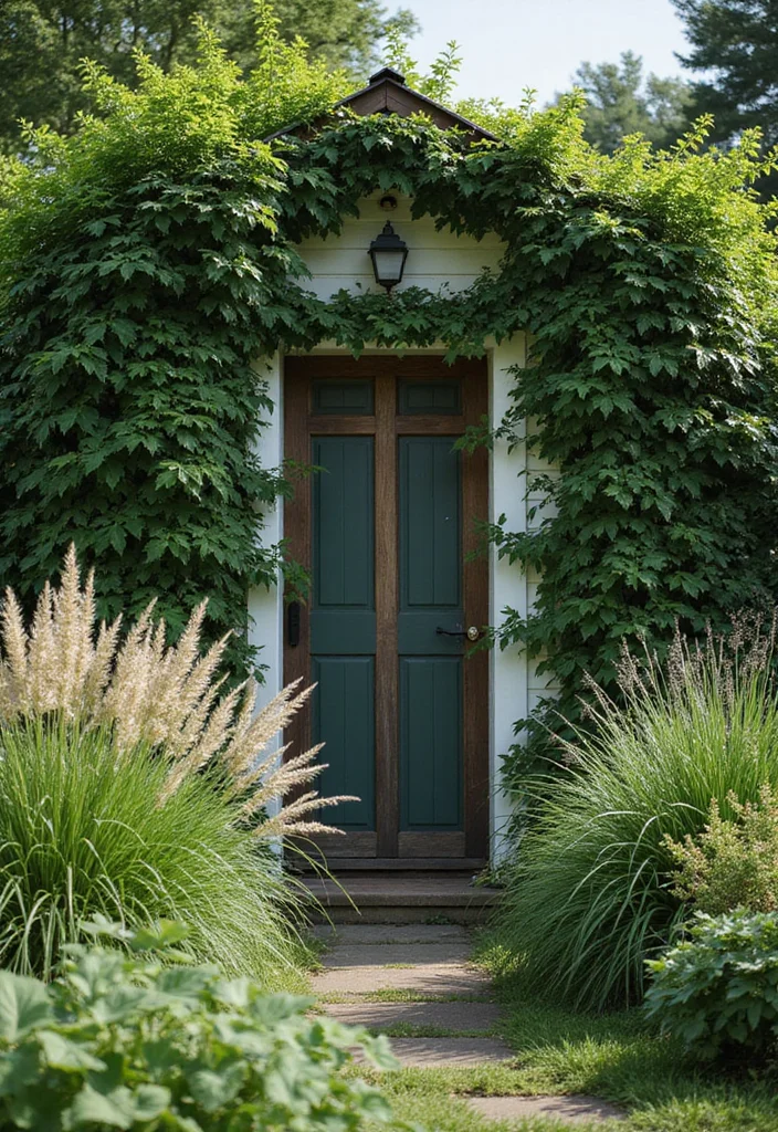 10 Shed Landscaping Ideas to Blend Storage Into the Yard - 4. Natural Privacy Screen