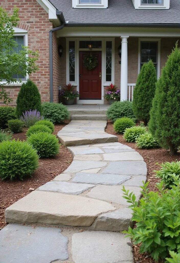 10 Small Front Yard Landscaping Ideas Townhouse Friendly - 5. Stone Pathway Charm