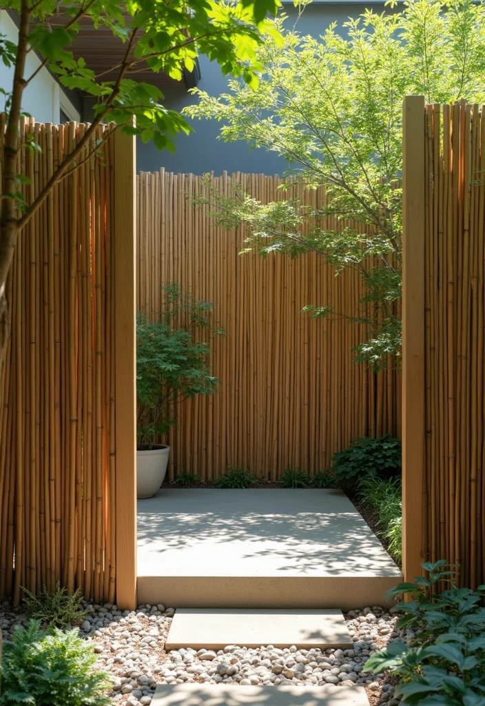 10 Small Zen Patio Ideas for a Calm Minimal Retreat - 8. Peaceful Bamboo Fencing