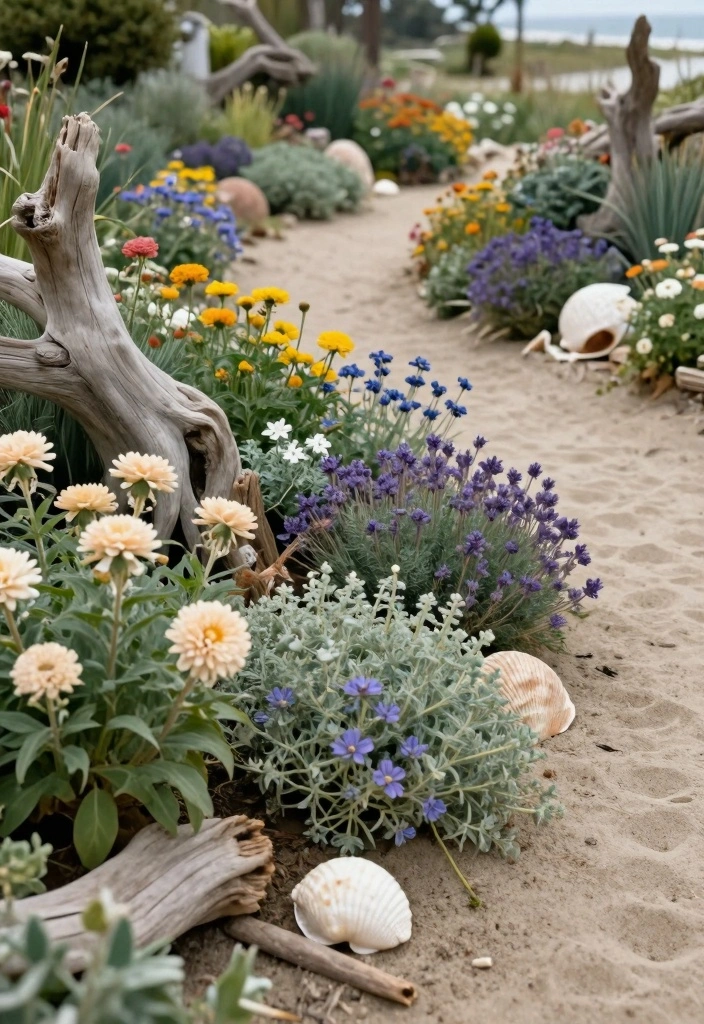 12 Backyard Flower Garden Ideas for Color All Season - 8. Coastal Charm