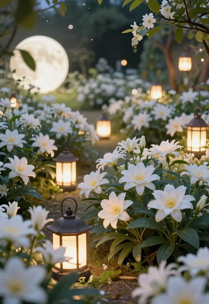12 Backyard Flower Garden Ideas for Color All Season - 9. Night Garden Wonders
