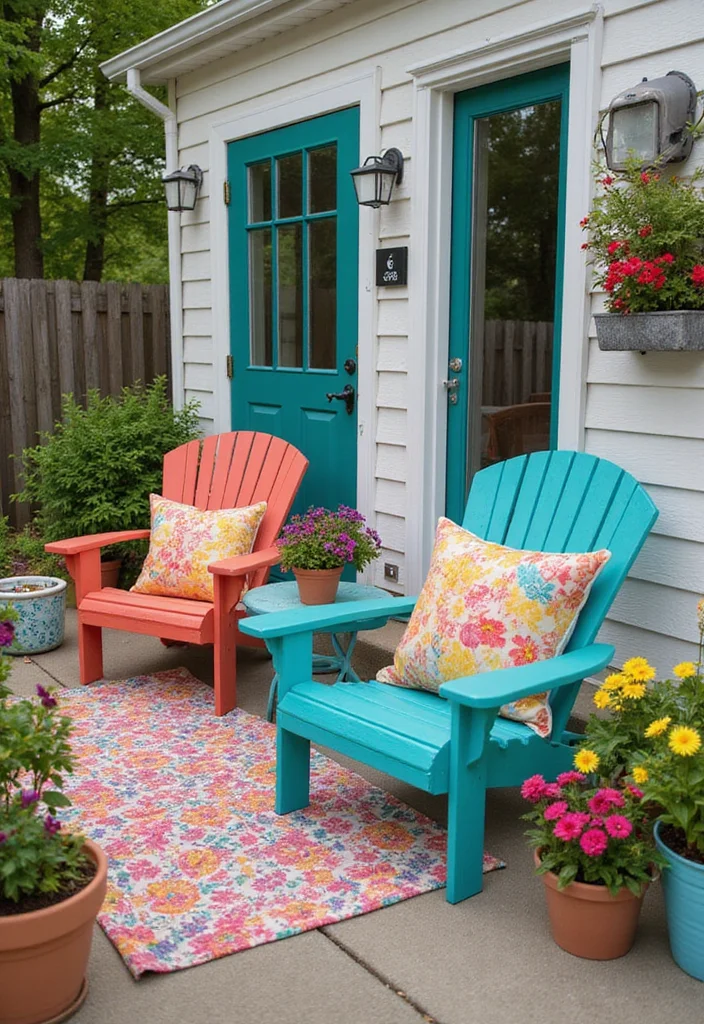 12 Backyard Patio Ideas on a Budget for Smart Upgrades - 9. Painted Furniture