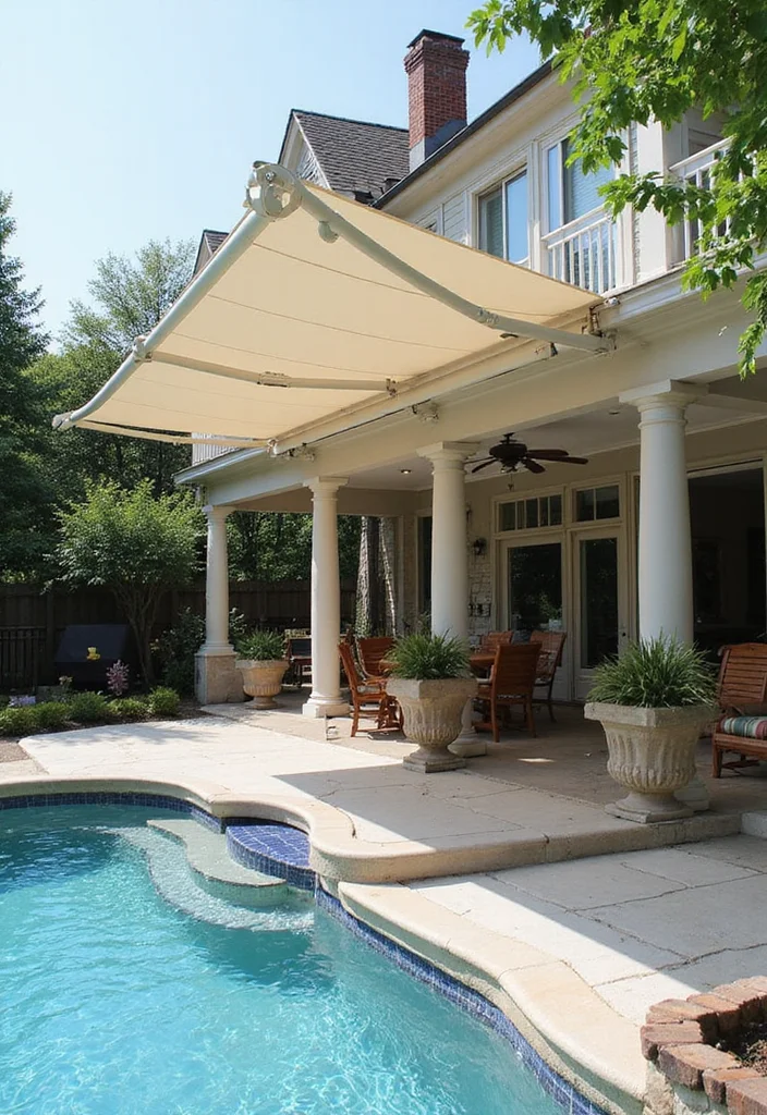12 Patio Around Pool Ideas for a Clean Relaxing Finish - 8. Shade Solutions