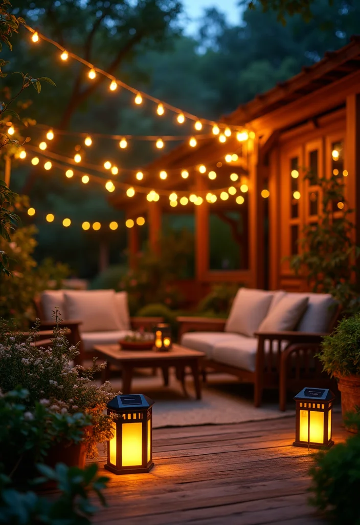 12 Patio Furniture Ideas for Comfortable Outdoor Living - 12. Sustainable Lighting Solutions