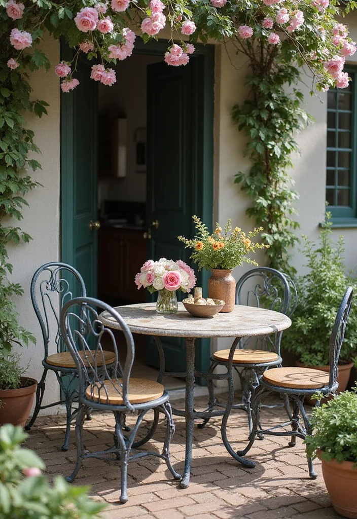 12 Patio Furniture Ideas for Comfortable Outdoor Living - 4. Vintage Metal Finds