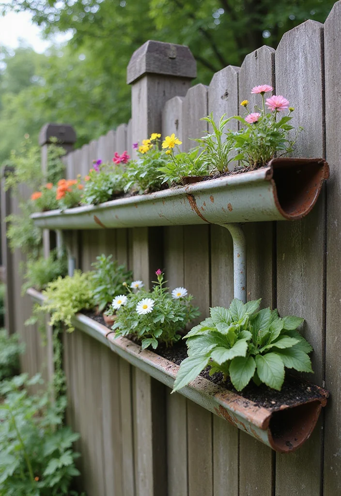 12 Planter Box Ideas for Simple and Stylish Displays - 10. Gutter Gardens