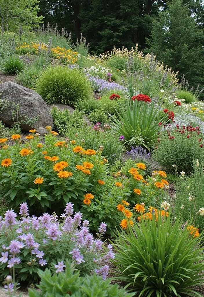 12 Sloped Front Yard Landscaping Ideas for Better Curb Appeal - 2. Native Plant Gardens