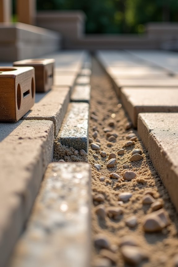 How to Install a Paver Patio in 10 Steps 5 edge restraints with sand bedding setup