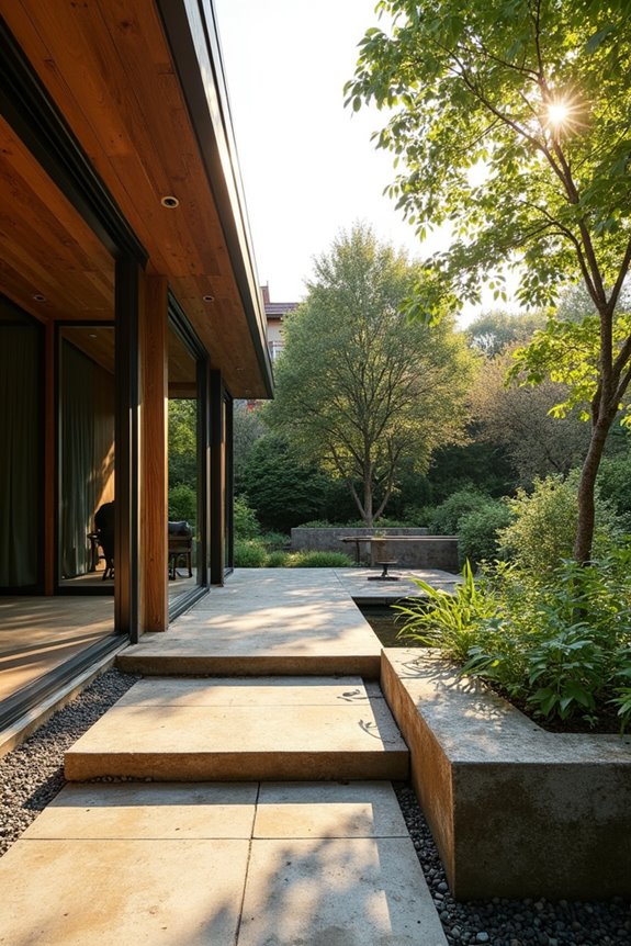 How Landscape Architects Design Outdoor Spaces 6 material continuity integrated lighting permeable surfaces