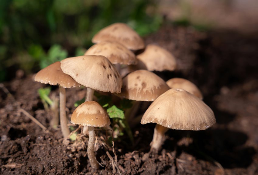 mushrooms sprout in yard conditions
