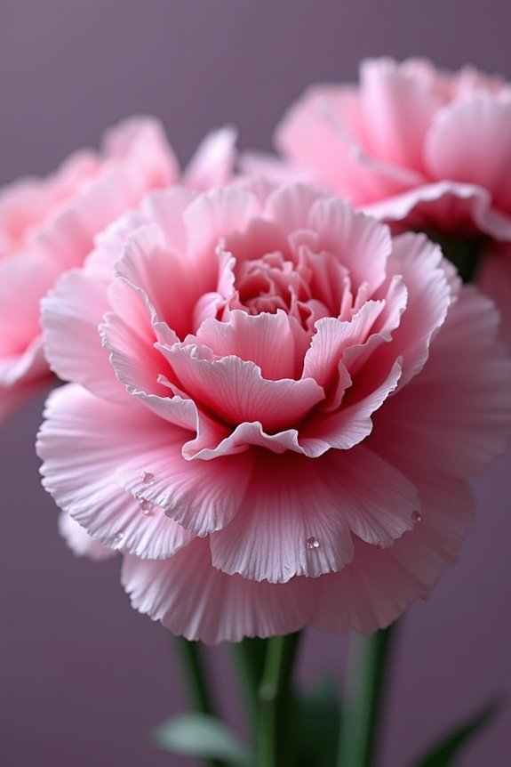 pink carnations express remembrance and healing
